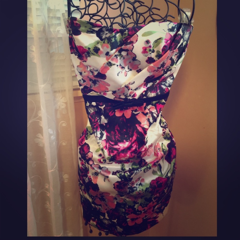 Satin Strapless minidress